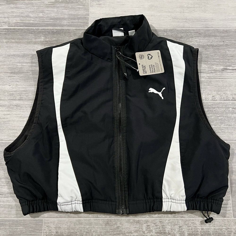 Puma Dare To Woven Full Zip Vest Wmns M Black Casual Athletic Outerwear 62429901